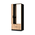 Jago-slatted-effect-2door-2dr-mirror-wardrobe-black from Roseland Furniture