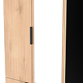 Jago-slatted-effect-2door-2dr-mirror-wardrobe-black from Roseland Furniture