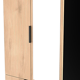 Jago-slatted-effect-2door-2dr-mirror-wardrobe-black from Roseland Furniture