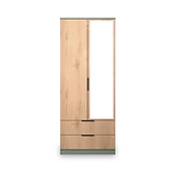 Jago-slatted-effect-2door-2dr-mirror-wardrobe-green from Roseland Furniture
