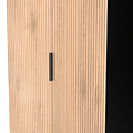 Jago-slatted-effect-tall-2-door-wardrobe-black from Roseland Furniture