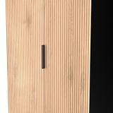 Jago-slatted-effect-tall-2-door-wardrobe-black from Roseland Furniture