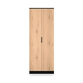 Jago-slatted-effect-tall-2-door-wardrobe-black from Roseland Furniture