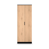 Jago-slatted-effect-tall-2-door-wardrobe-black from Roseland Furniture