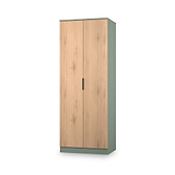 Jago-slatted-effect-tall-2-door-wardrobe-green from Roseland Furniture