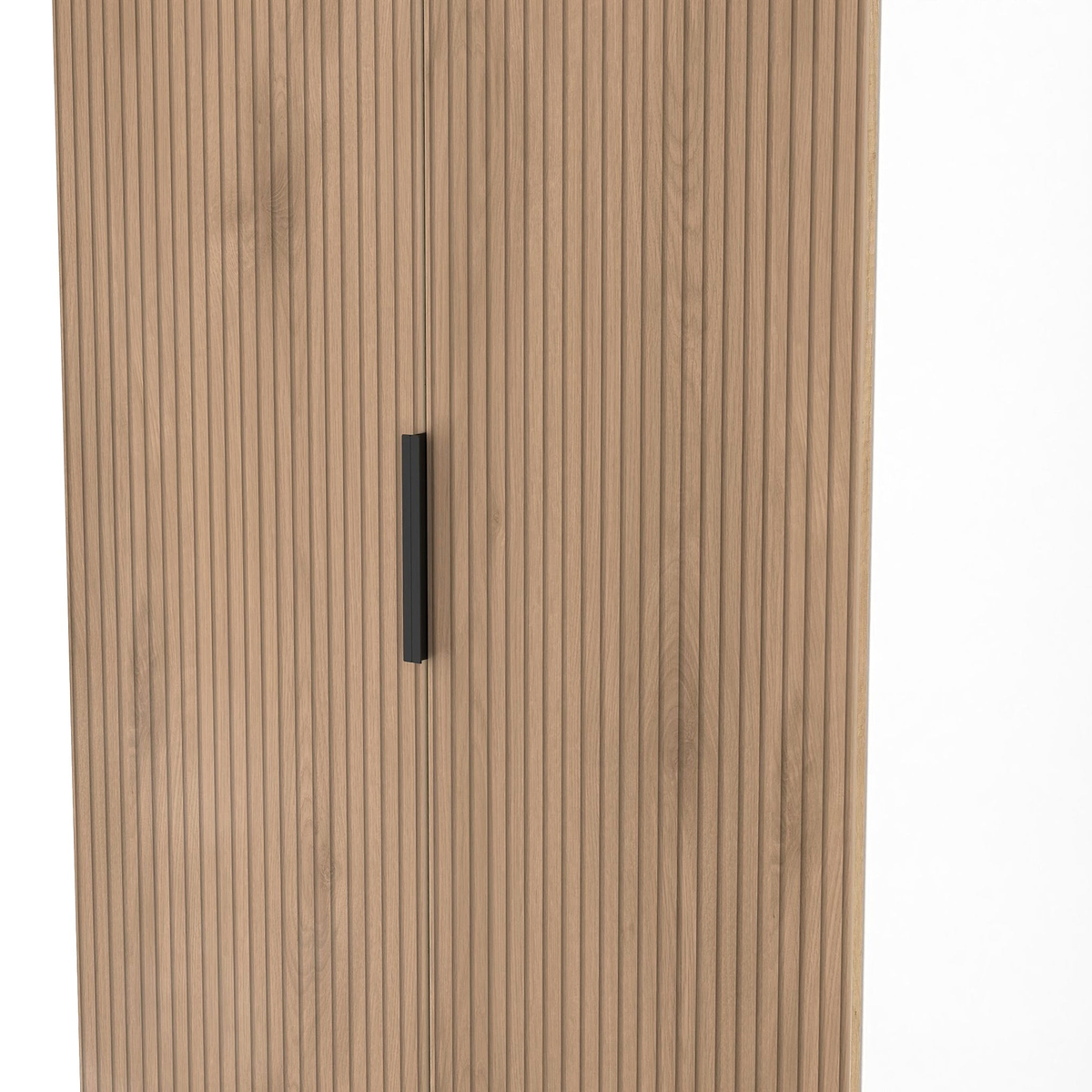 Jago-slatted-effect-tall-2-door-wardrobe-white from Roseland Furniture