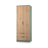 Jago-tall-2-door-2-drawer-wardrobe-green from Roseland Furniture