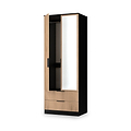 Jago-tall-2-door-2-draw-mirrored-wardrobe-black from Roseland Furniture