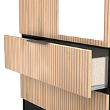 Jago-tall-2-door-2-draw-mirrored-wardrobe-black from Roseland Furniture