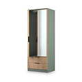 Jago-tall-2-door-2-draw-mirrored-wardrobe-green from Roseland Furniture