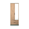 Jago-tall-2-door-2-draw-mirrored-wardrobe-green from Roseland Furniture