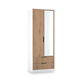 Jago-tall-2-door-2-draw-mirrored-wardrobe-white from Roseland Furniture