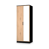 Jago-tall-2-door-mirrored-wardrobe-black from Roseland Furniture