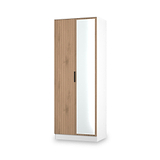 Jago-tall-2-door-mirrored-wardrobe-white from Roseland Furniture
