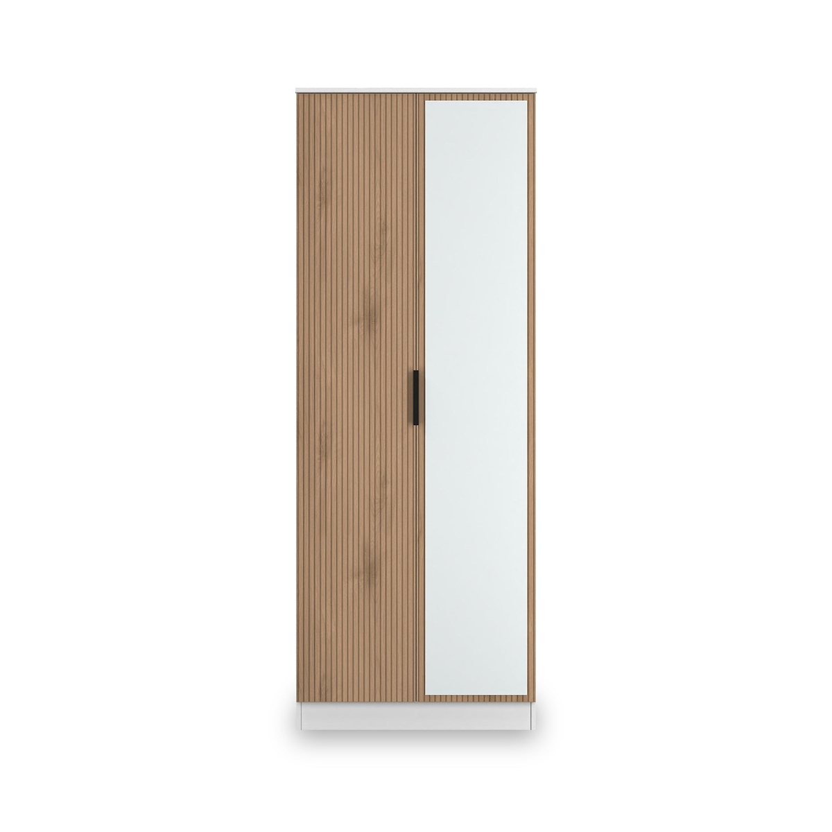 Jago-tall-2-door-mirrored-wardrobe-white from Roseland Furniture