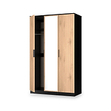 Jago-tall-3-door-mirrored-wardrobe-black from Roseland Furniture