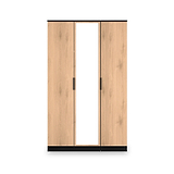 Jago-tall-3-door-mirrored-wardrobe-black from Roseland Furniture