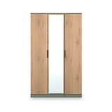 Jago-tall-3-door-mirrored-wardrobe-green from Roseland Furniture