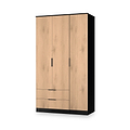 Jago-tall-3-door-2-drawer-wardrobe-black from Roseland Furniture