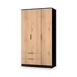 Jago-tall-3-door-2-drawer-wardrobe-black from Roseland Furniture