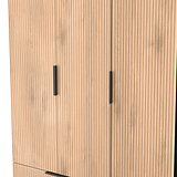 Jago-tall-3-door-2-drawer-wardrobe-black from Roseland Furniture