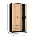 Jago-tall-3-door-2-drawer-wardrobe-black from Roseland Furniture