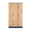 Jago-tall-3-door-2-drawer-wardrobe-black from Roseland Furniture