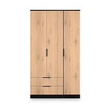 Jago-tall-3-door-2-drawer-wardrobe-black from Roseland Furniture