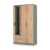 Jago-tall-3-door-2-drawer-wardrobe-green from Roseland Furniture