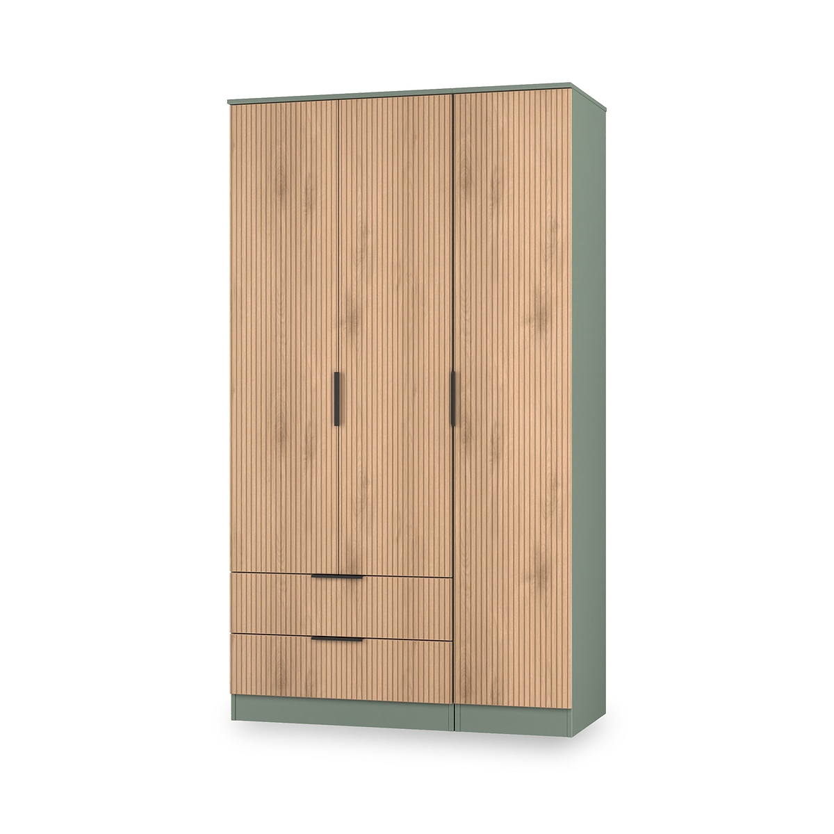 Jago-tall-3-door-2-drawer-wardrobe-green from Roseland Furniture