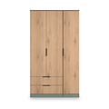 Jago-tall-3-door-2-drawer-wardrobe-green from Roseland Furniture