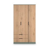 Jago-tall-3-door-2-drawer-wardrobe-green from Roseland Furniture
