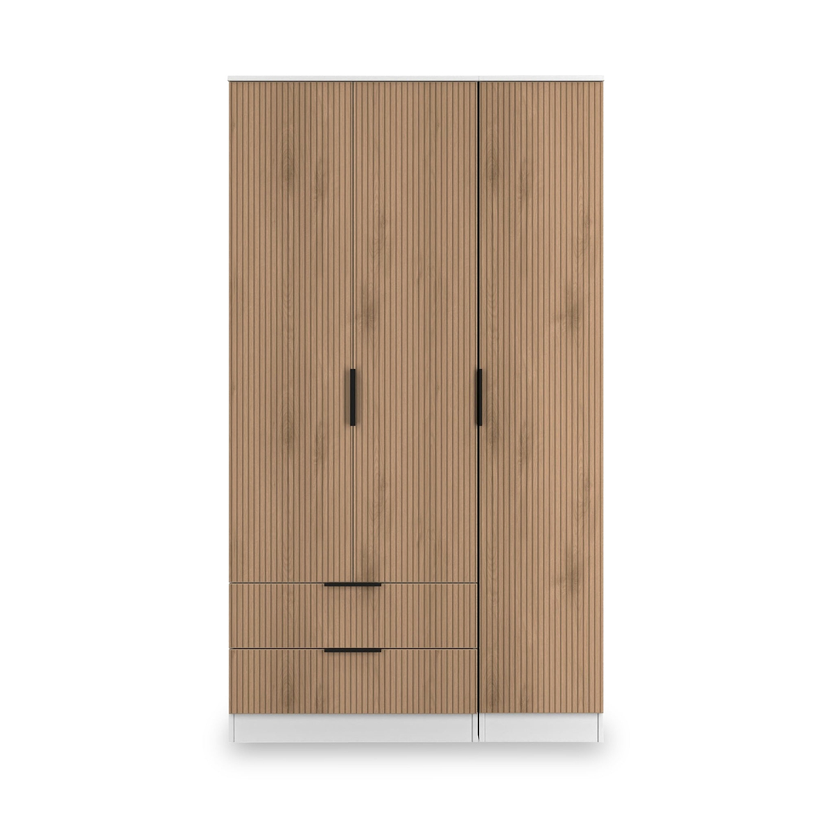 Jago-tall-3-door-2-drawer-wardrobe-white from Roseland Furniture