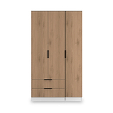 Jago-tall-3-door-2-drawer-wardrobe-white from Roseland Furniture