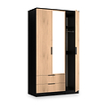 Jago-tall-3-door-2-drawer-mirror-wardrobe-black from Roseland Furniture