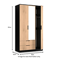 Jago-tall-3-door-2-drawer-mirror-wardrobe-black from Roseland Furniture