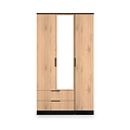 Jago-tall-3-door-2-drawer-mirror-wardrobe-black from Roseland Furniture