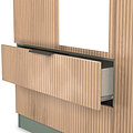 Jago-tall-3-door-2-drawer-mirror-wardrobe-green from Roseland Furniture