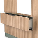 Jago-tall-3-door-2-drawer-mirror-wardrobe-green from Roseland Furniture