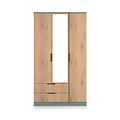 Jago-tall-3-door-2-drawer-mirror-wardrobe-green from Roseland Furniture