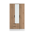 Jago-tall-3-door-2-drawer-mirror-wardrobe-white from Roseland Furniture