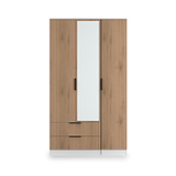 Jago-tall-3-door-2-drawer-mirror-wardrobe-white from Roseland Furniture