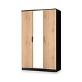 Jago-tall-3-door-mirrored-wardrobe-black from Roseland Furniture