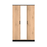 Jago-tall-3-door-mirrored-wardrobe-black from Roseland Furniture
