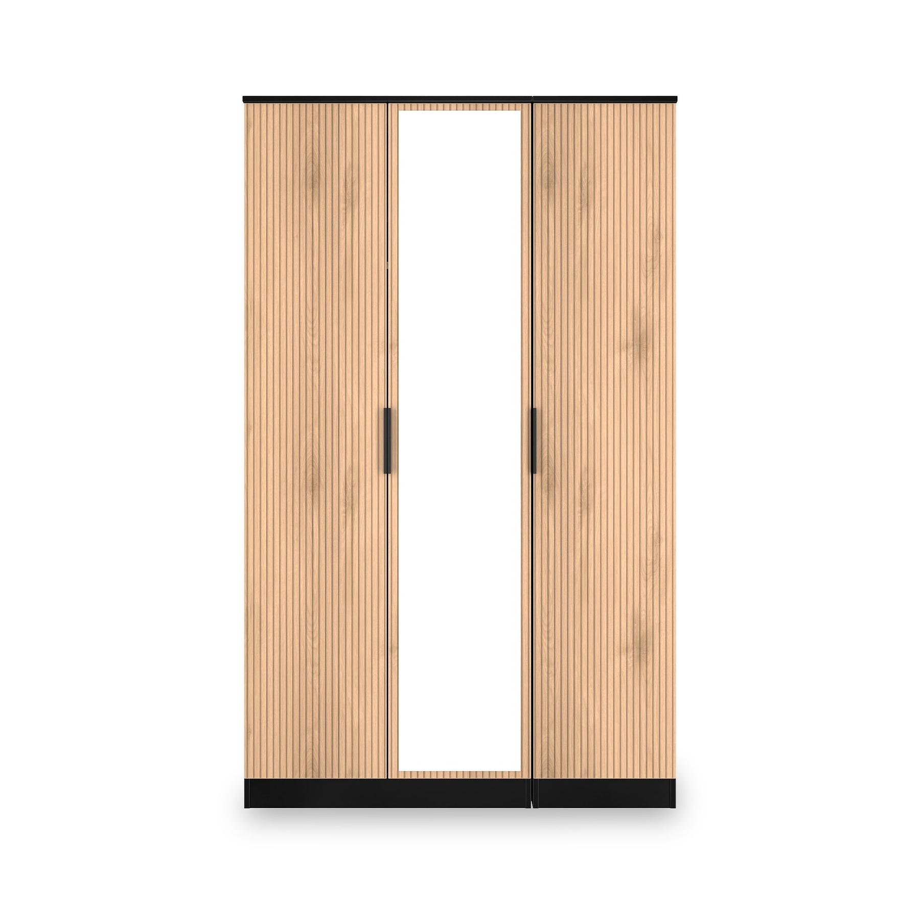 Jago-tall-3-door-mirrored-wardrobe-black from Roseland Furniture