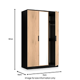 Jago-tall-3-door-mirrored-wardrobe-black from Roseland Furniture