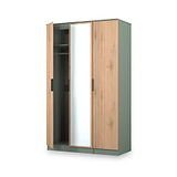 Jago-tall-3-door-mirrored-wardrobe-green from Roseland Furniture