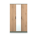 Jago-tall-3-door-mirrored-wardrobe-green from Roseland Furniture