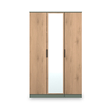 Jago-tall-3-door-mirrored-wardrobe-green from Roseland Furniture