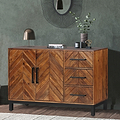 Loric Parquet Mango Wood Small Sideboard for living room